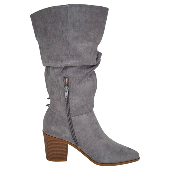 Journee Collection Hartly Grey Extra Wide Calf Womens Mid-Calf Boots Size 8.5M - Picture 5 of 11